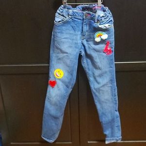 Lands End Girls Jeans with embroidered fun patches!